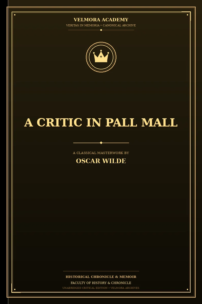 Cover of A Critic in Pall Mall