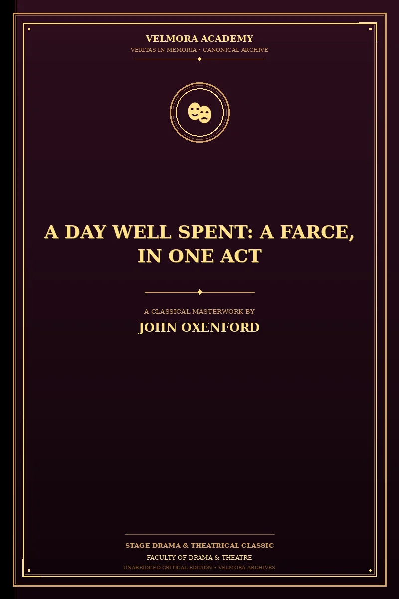 Cover of A Day Well Spent: A Farce, in One Act