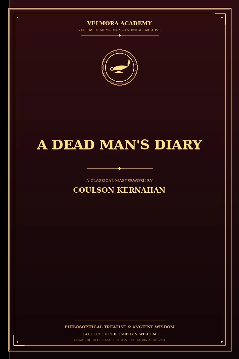 Cover of A dead man's diary