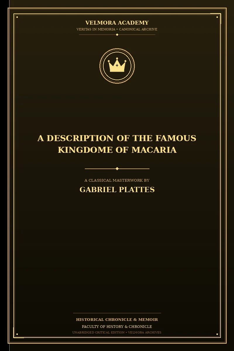 Cover of A Description of the Famous Kingdome of Macaria