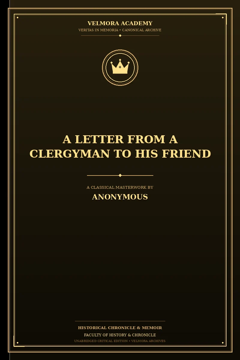 Cover of A Letter From a Clergyman to His Friend