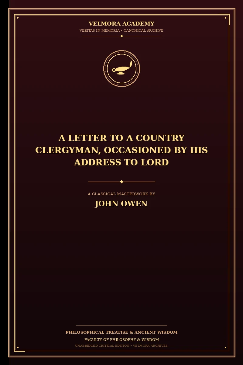Cover of A Letter to a Country Clergyman, Occasioned by His Address to Lord