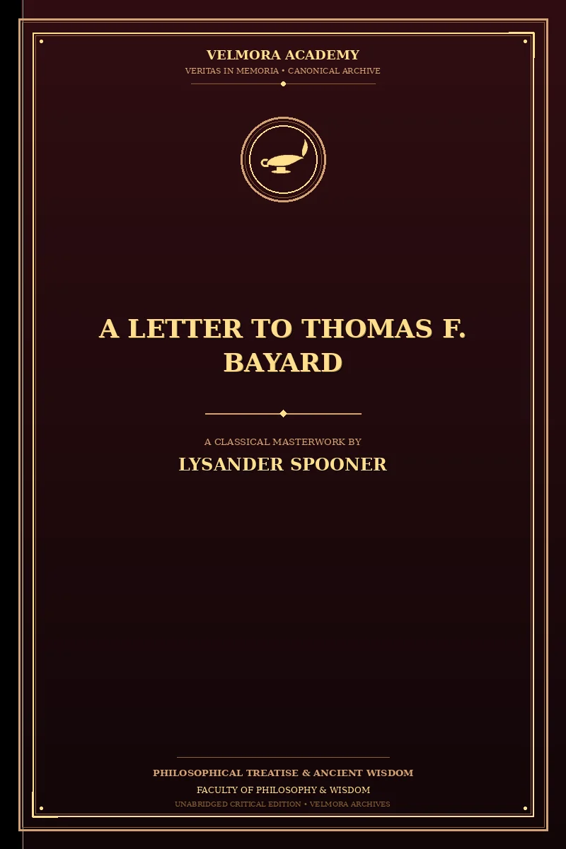 Cover of A Letter to Thomas F. Bayard