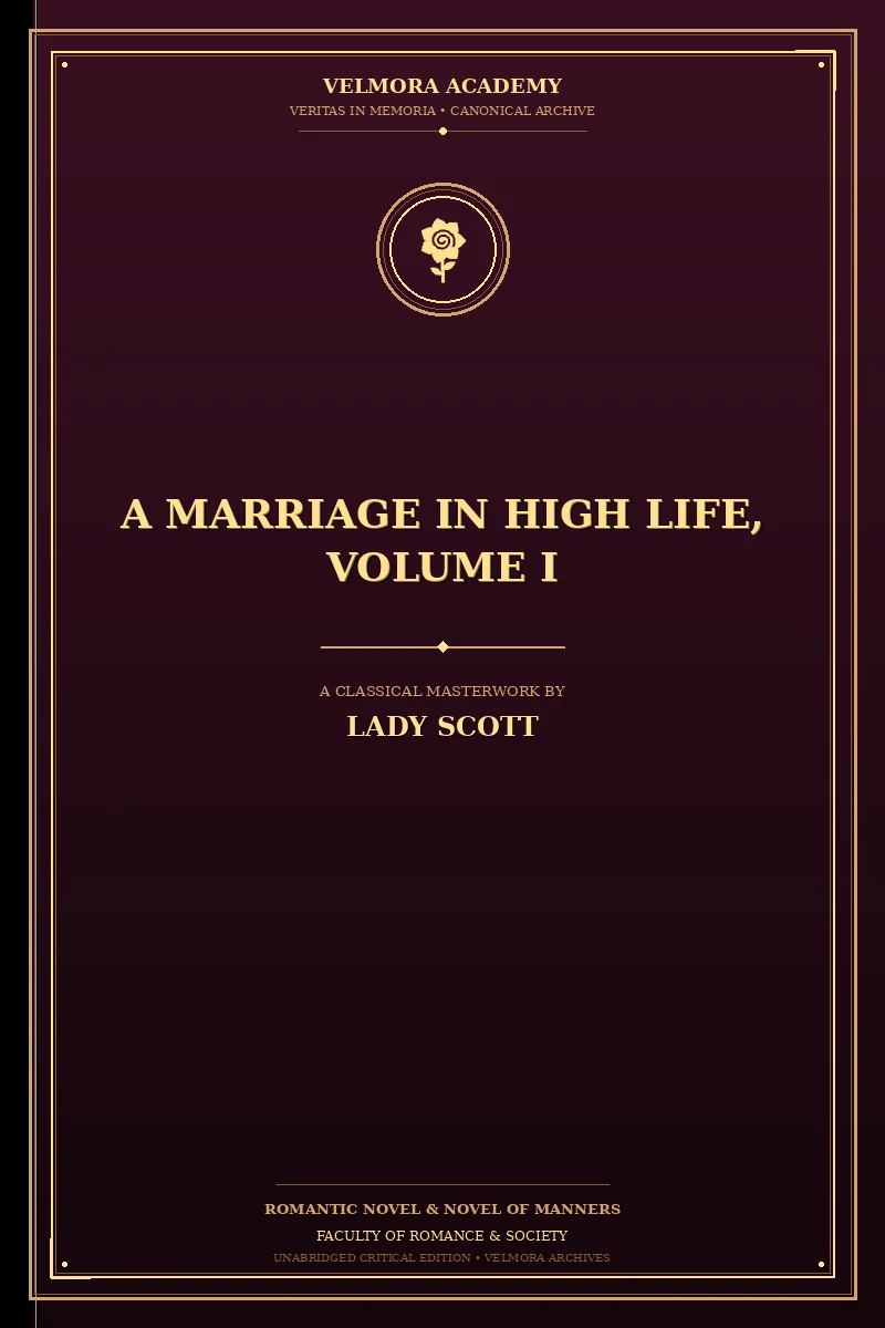 A Marriage in High Life, Volume I