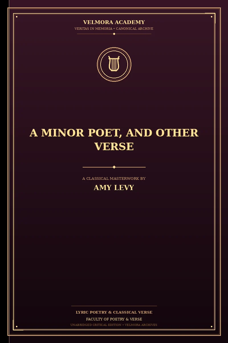 Cover of A Minor Poet, and Other Verse