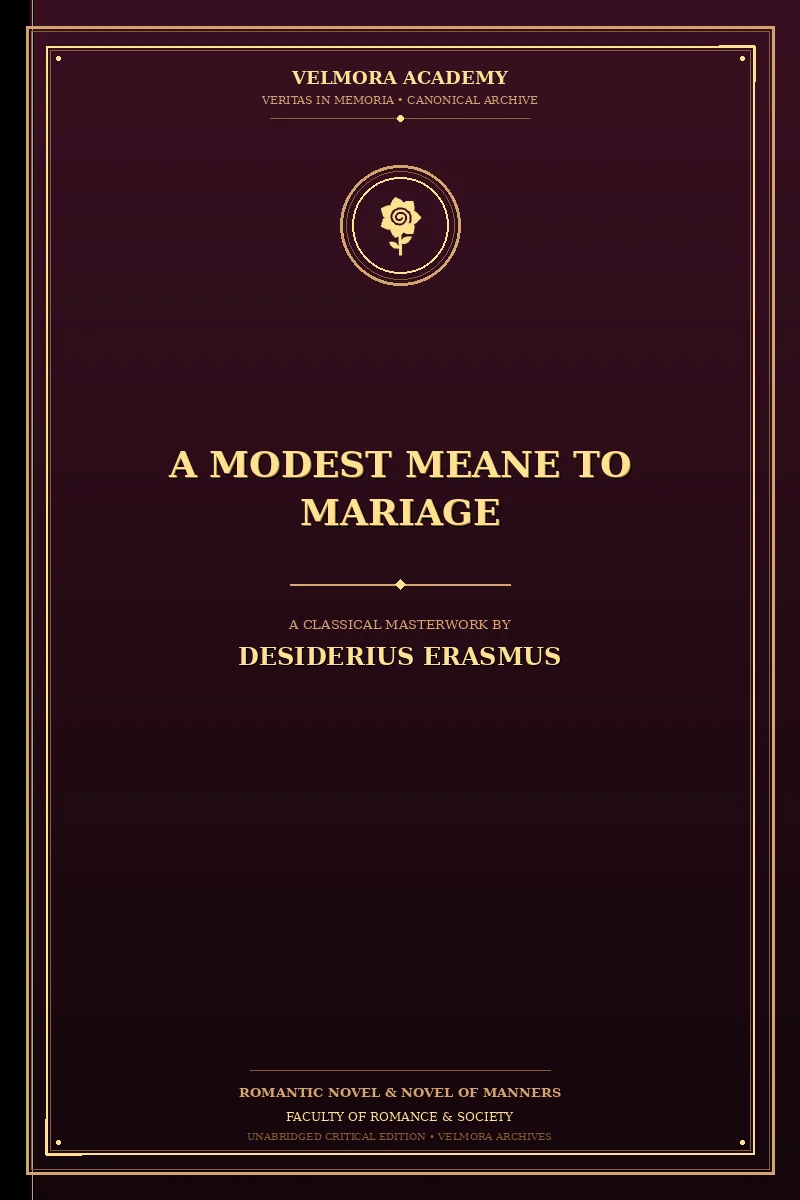 Cover of A Modest Meane to Mariage