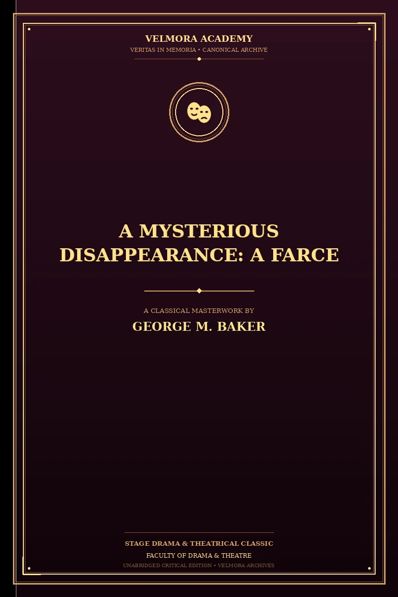 Cover of A Mysterious Disappearance: A Farce