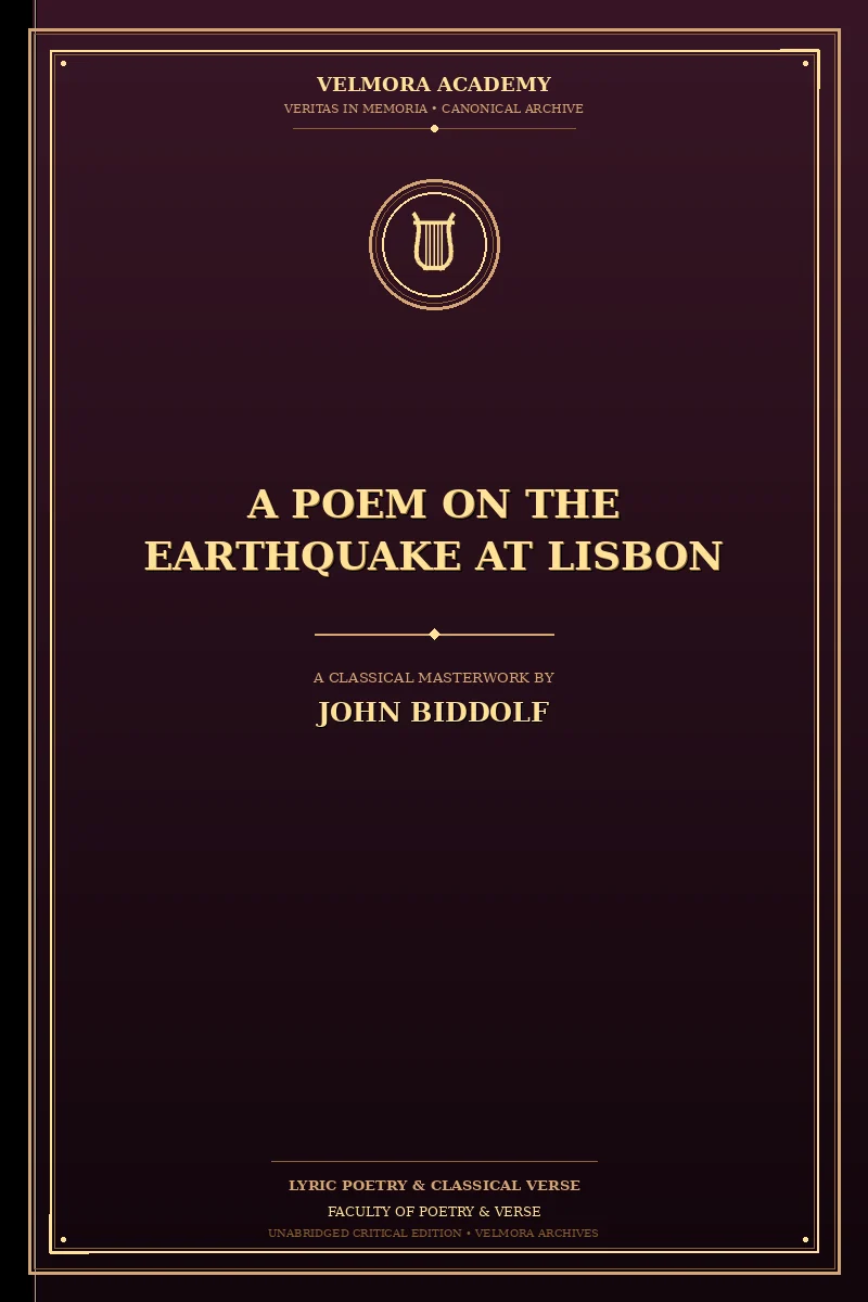 Cover of A poem on the earthquake at Lisbon