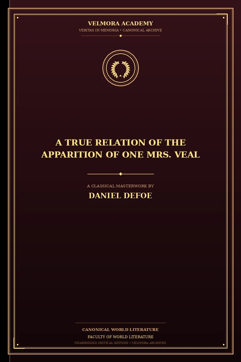 Cover of A True Relation of the Apparition of One Mrs. Veal