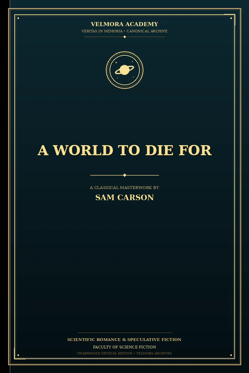 Cover of A world to die for