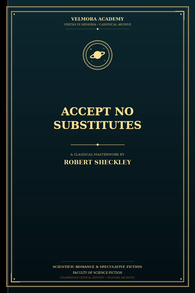 Cover of Accept no substitutes
