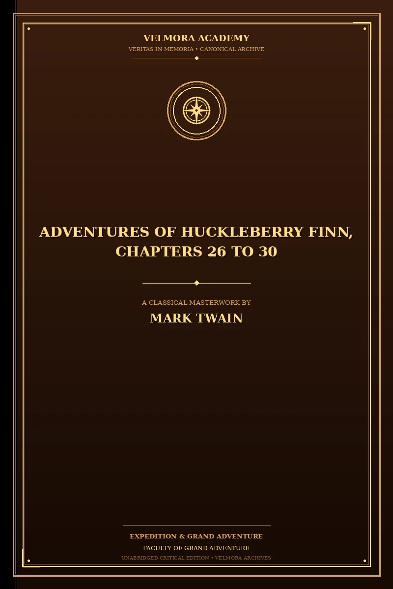 Cover of Adventures of Huckleberry Finn, Chapters 26 to 30