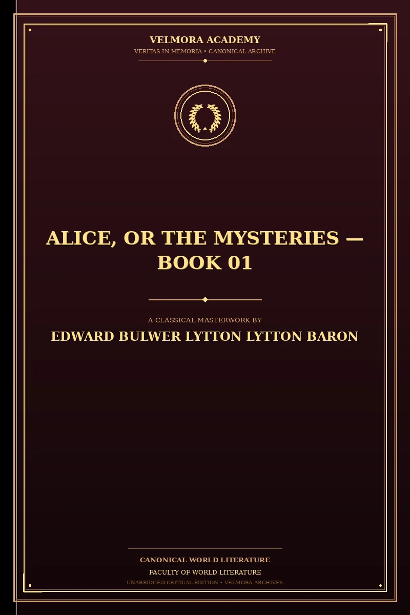 Cover of Alice, or the Mysteries — Book 01