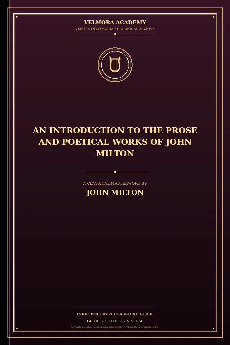 An Introduction to the Prose and Poetical Works of John Milton
