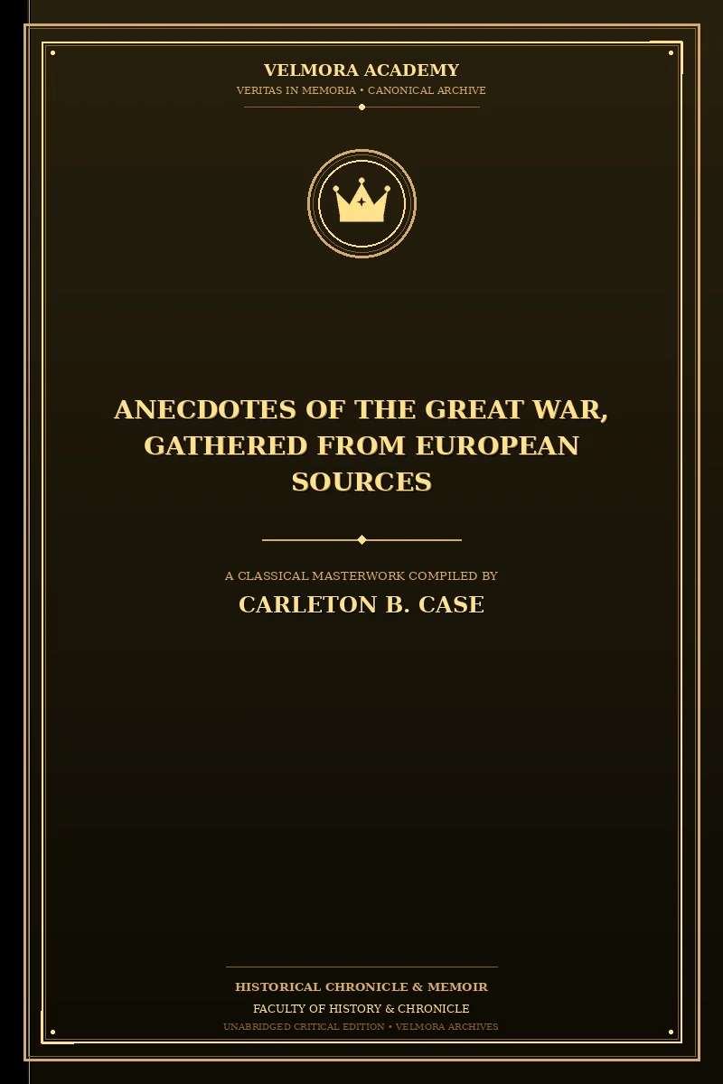 Anecdotes of the Great War, Gathered from European Sources