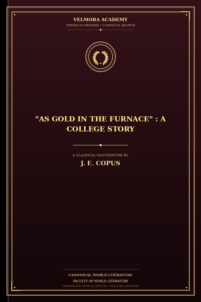 Cover of "As Gold in the Furnace" : A College Story