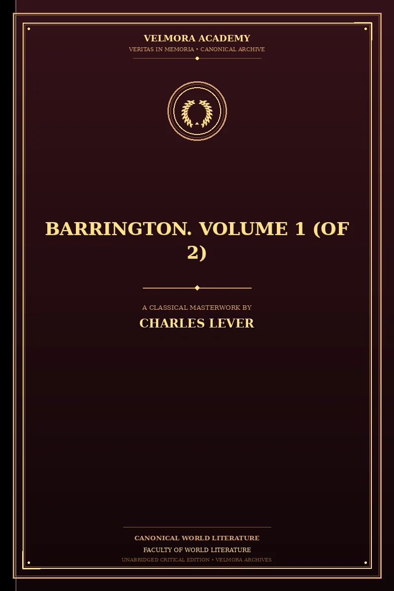 Barrington. Volume 1 (of 2)