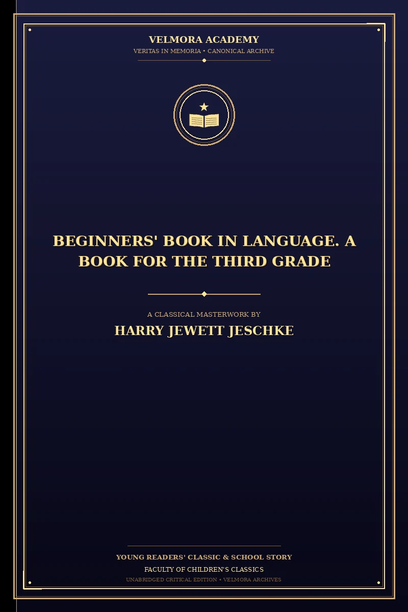 Cover of Beginners' Book in Language. A Book for the Third Grade