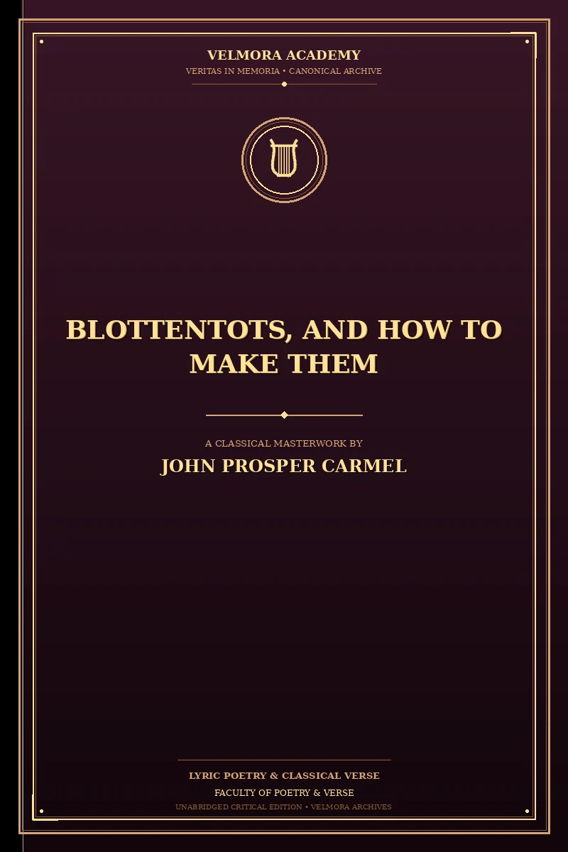 Blottentots, and How to Make Them