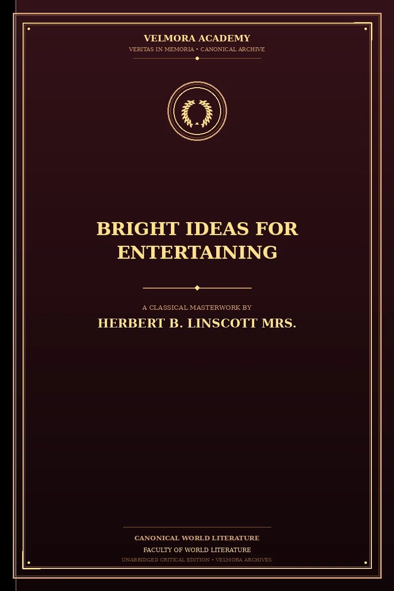 Cover of Bright Ideas for Entertaining