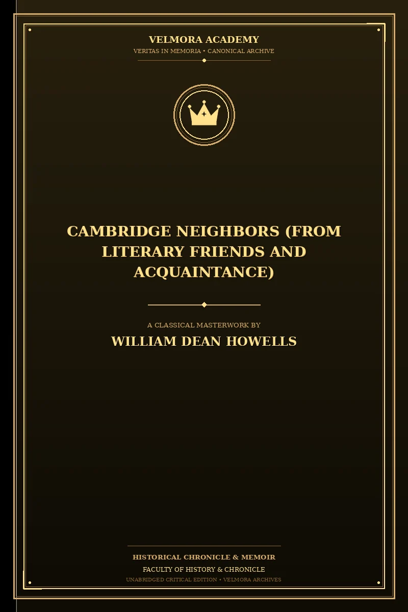 Cover of Cambridge Neighbors (from Literary Friends and Acquaintance)