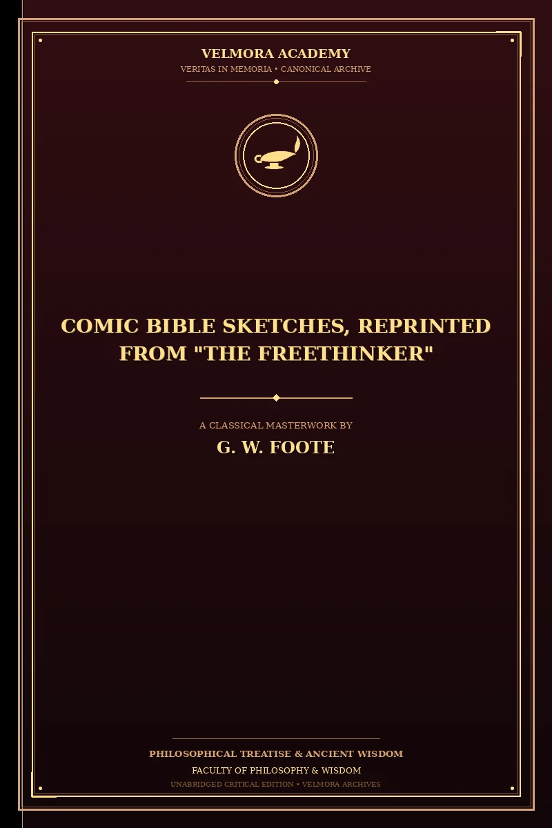 Cover of Comic Bible Sketches, Reprinted from "The Freethinker"