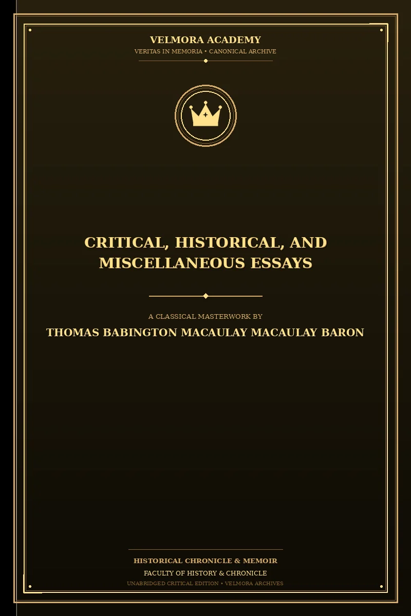 Critical, Historical, and Miscellaneous Essays