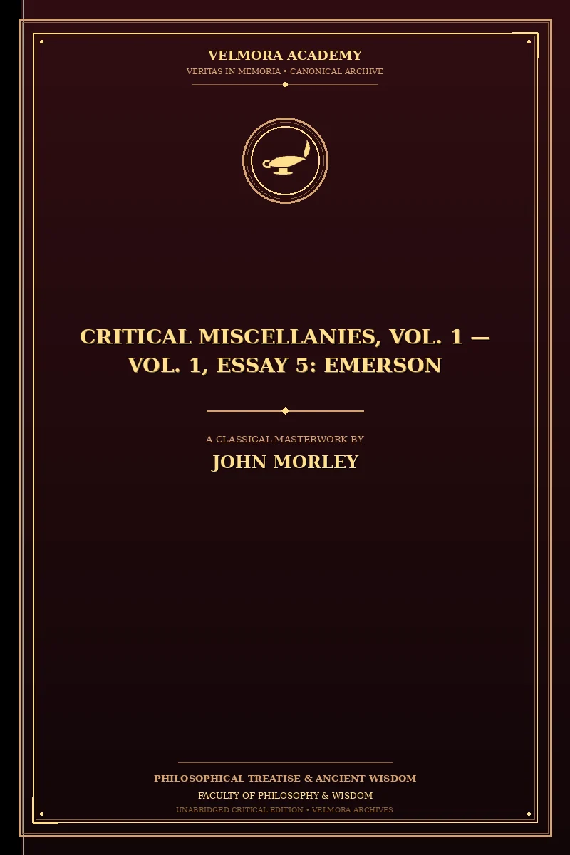 Critical Miscellanies, Vol. 1 — Vol. 1, Essay 5: Emerson