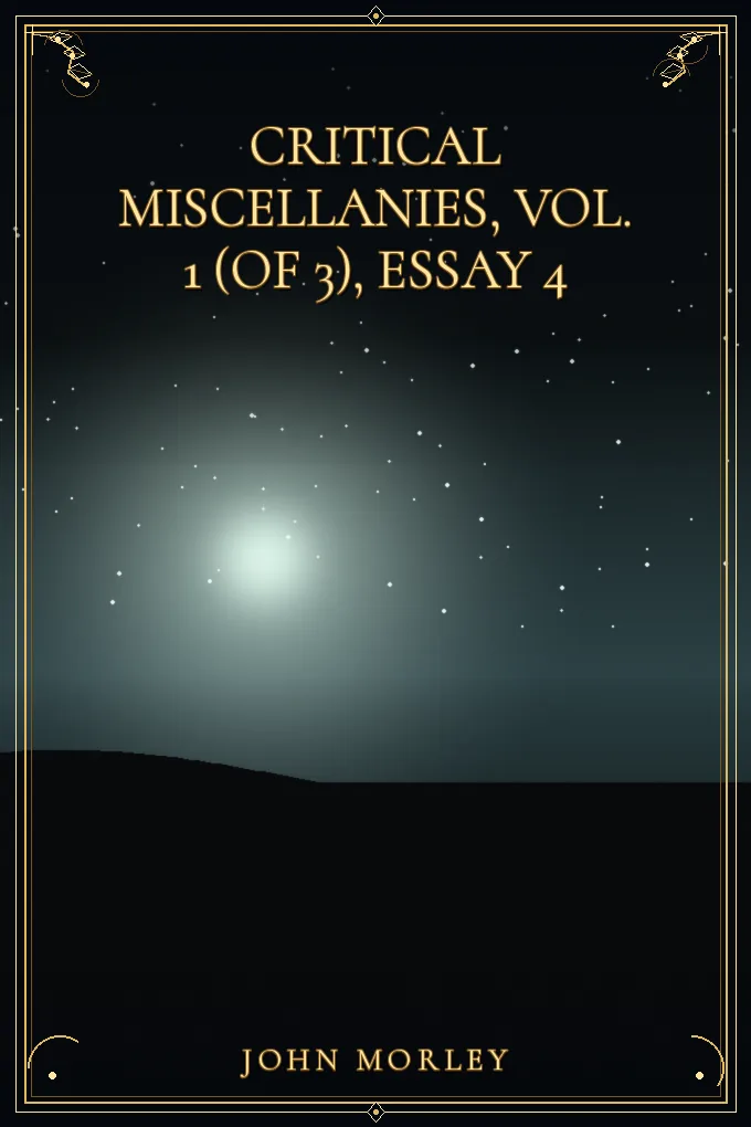 Cover of Critical Miscellanies, Vol. 1 (of 3), Essay 4