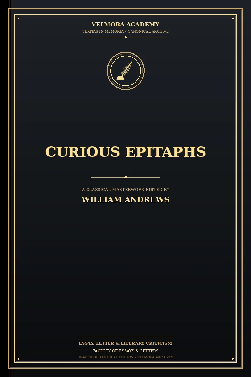 Cover of Curious Epitaphs