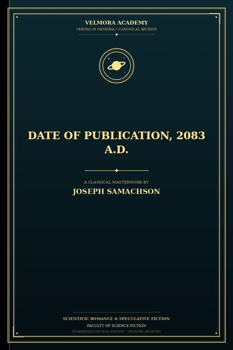 Date of publication, 2083 A.D.