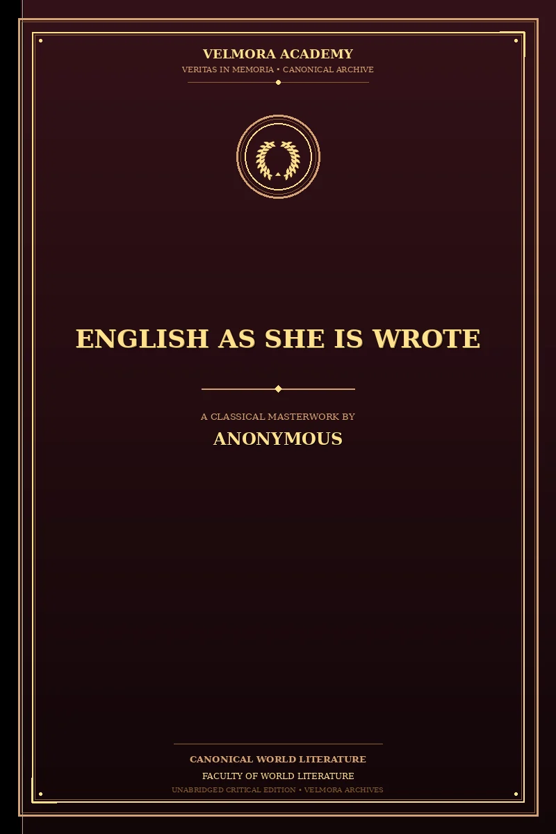 Cover of English as She Is Wrote
