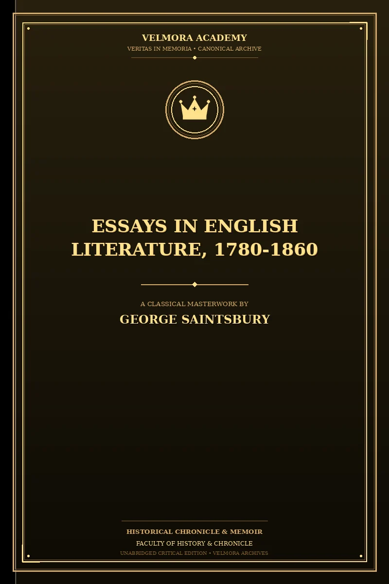 Cover of Essays in English Literature, 1780-1860