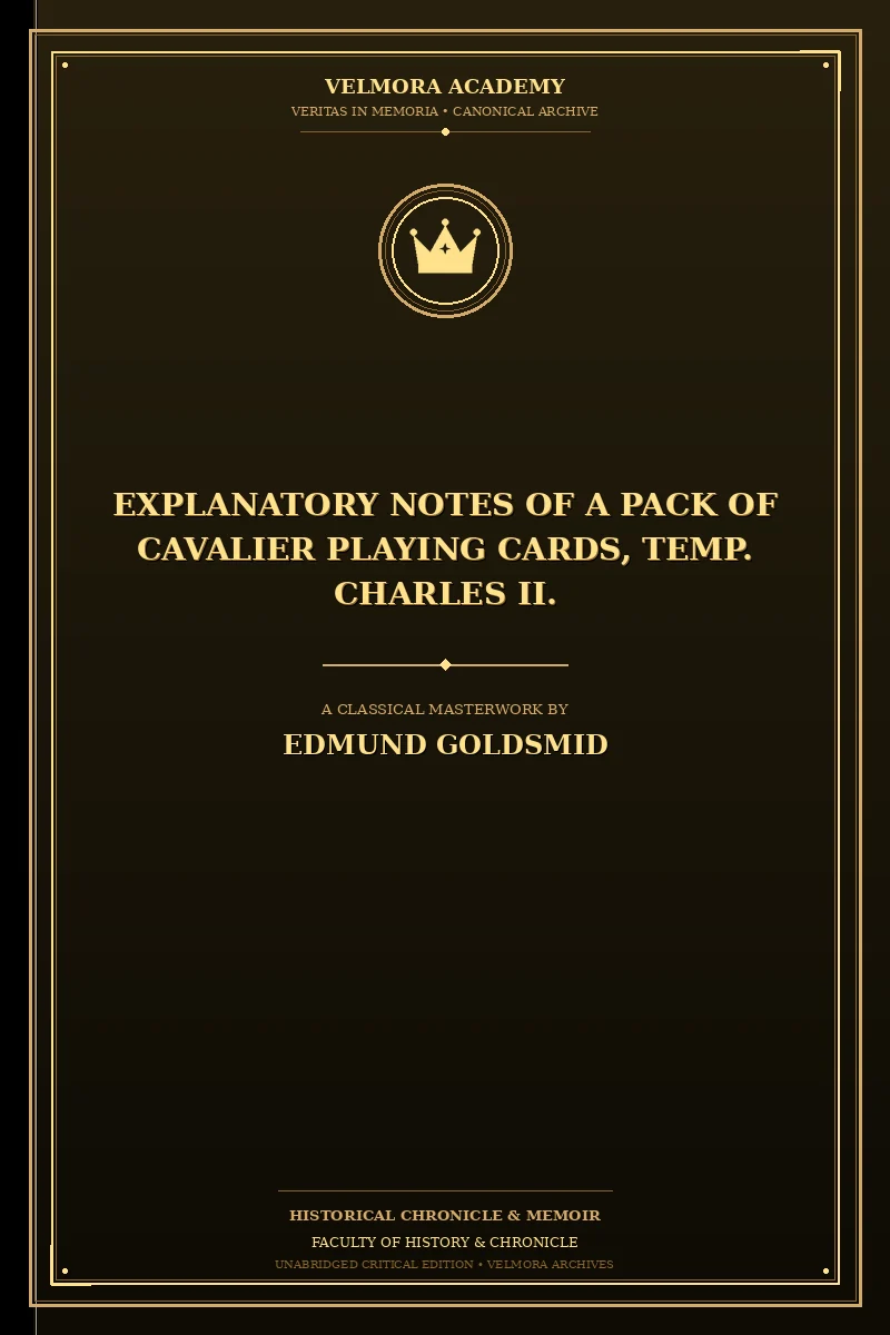Cover of Explanatory Notes of a Pack of Cavalier Playing Cards, Temp. Charles II.