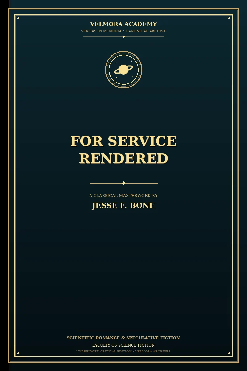 Cover of For service rendered