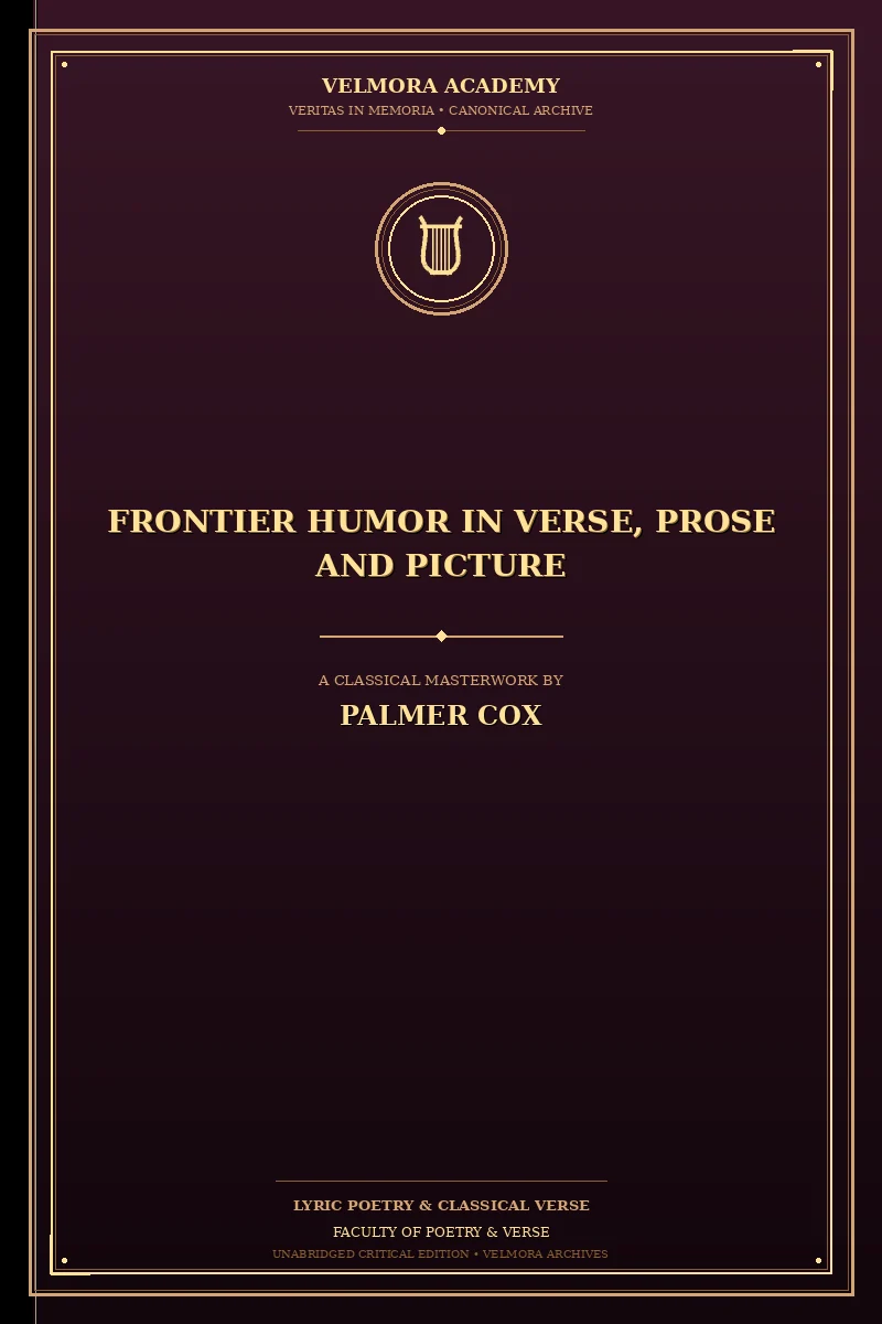 Cover of Frontier Humor in Verse, Prose and Picture