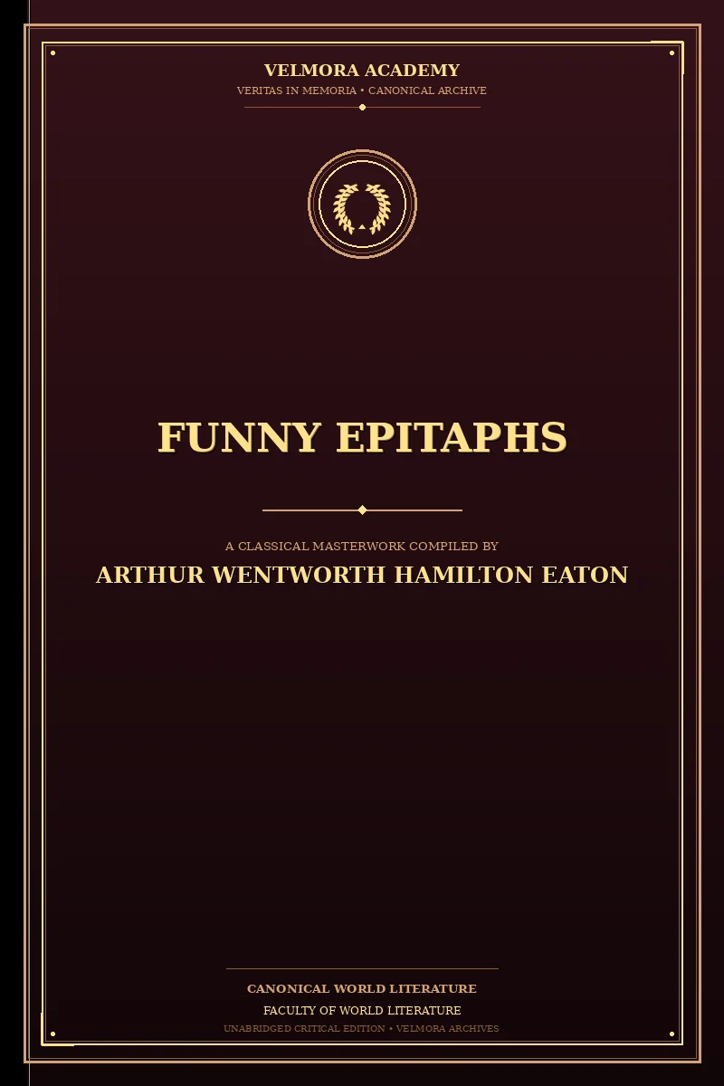 Cover of Funny Epitaphs