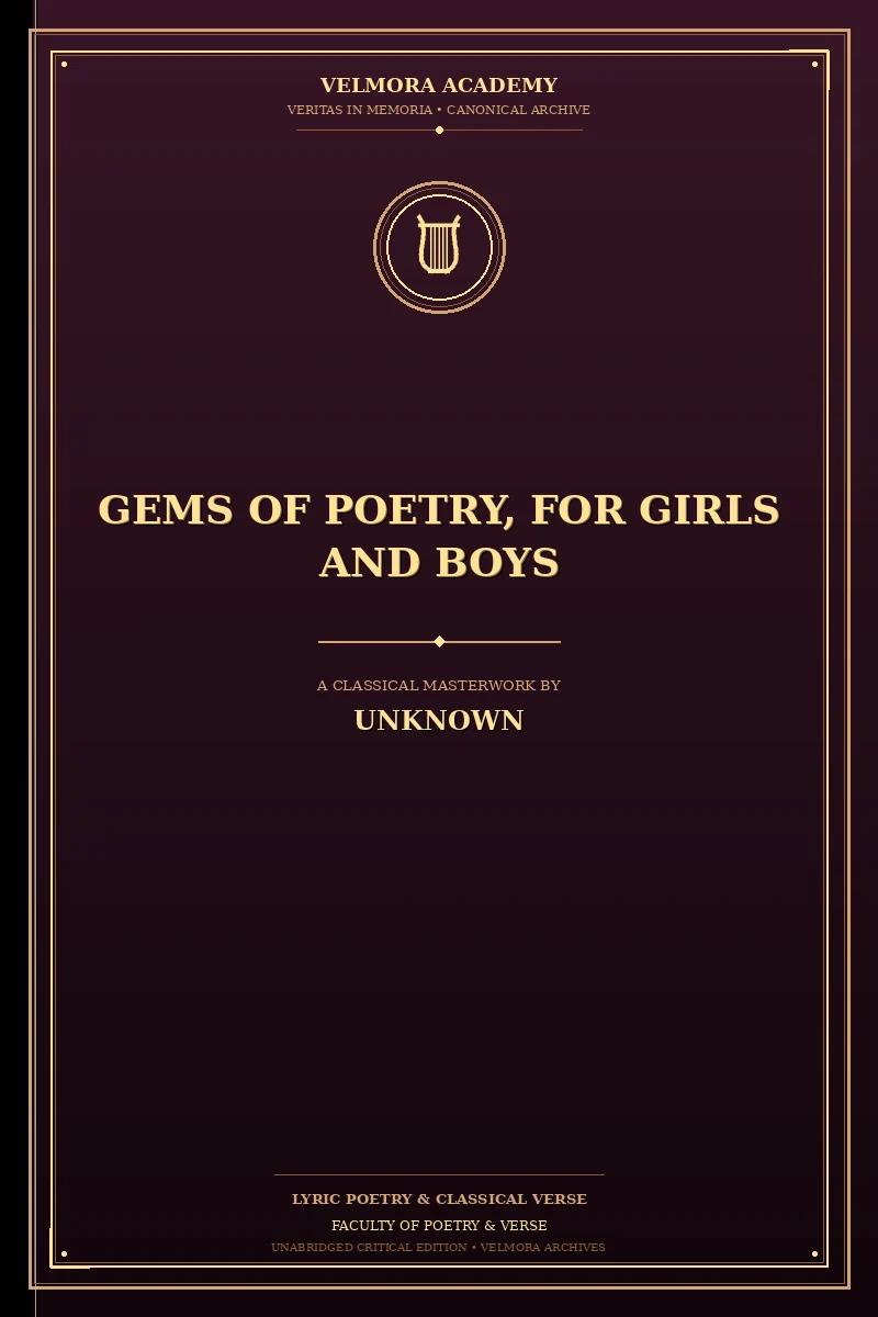 Cover of Gems of Poetry, for Girls and Boys