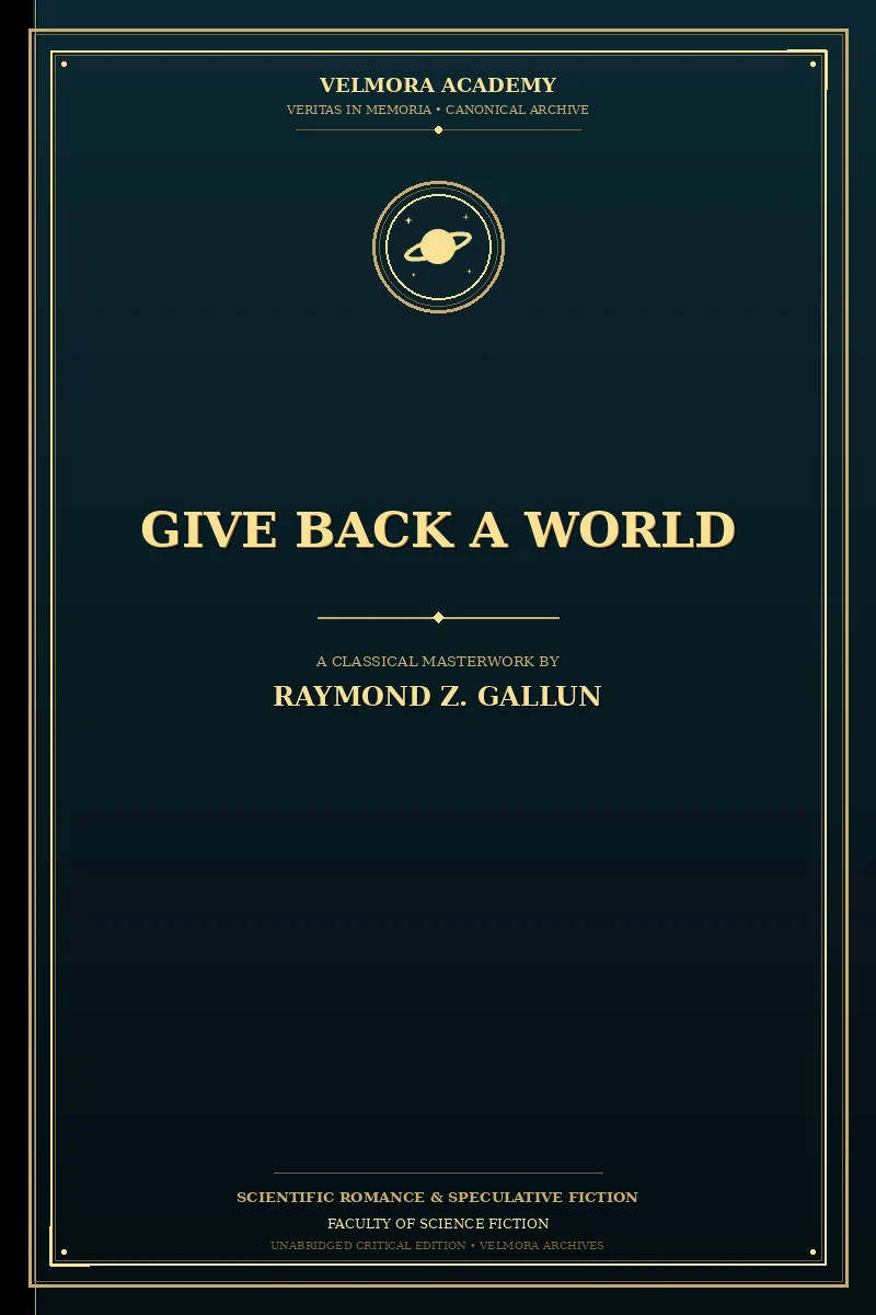 Cover of Give Back a World