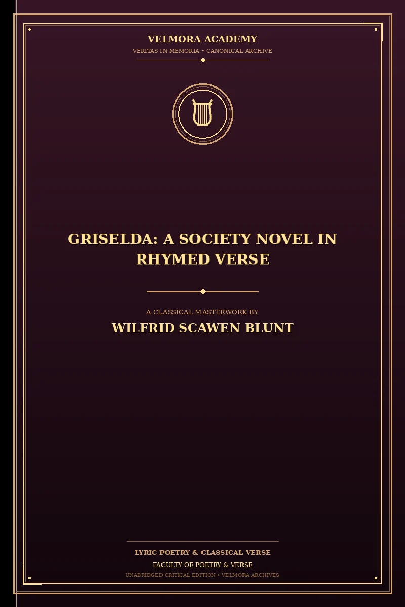 Cover of Griselda: A Society Novel in Rhymed Verse