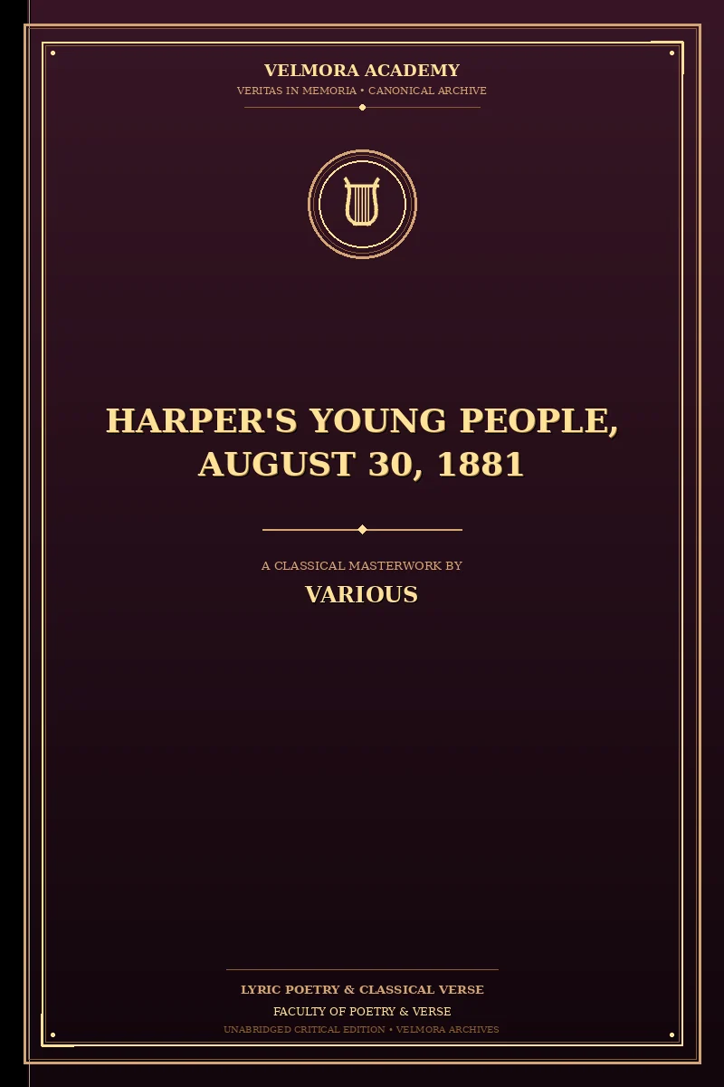 Cover of Harper's Young People, August 30, 1881