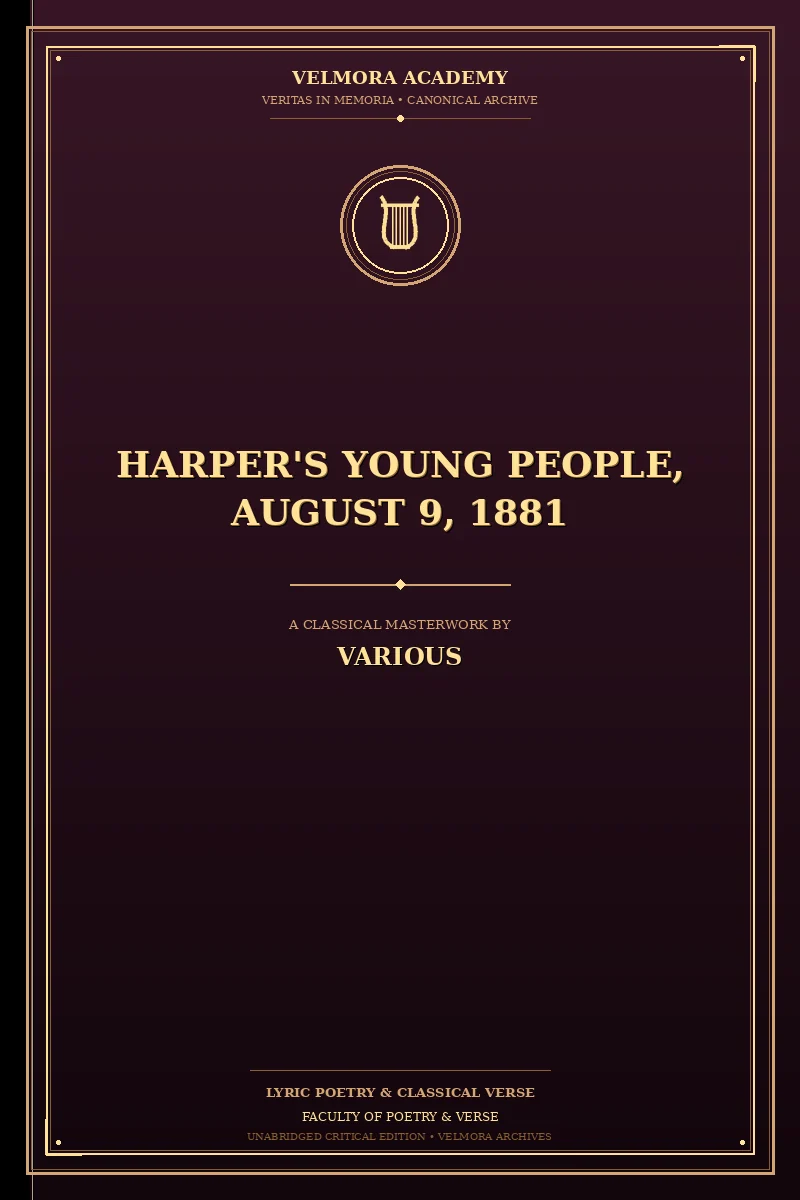 Cover of Harper's Young People, August 9, 1881