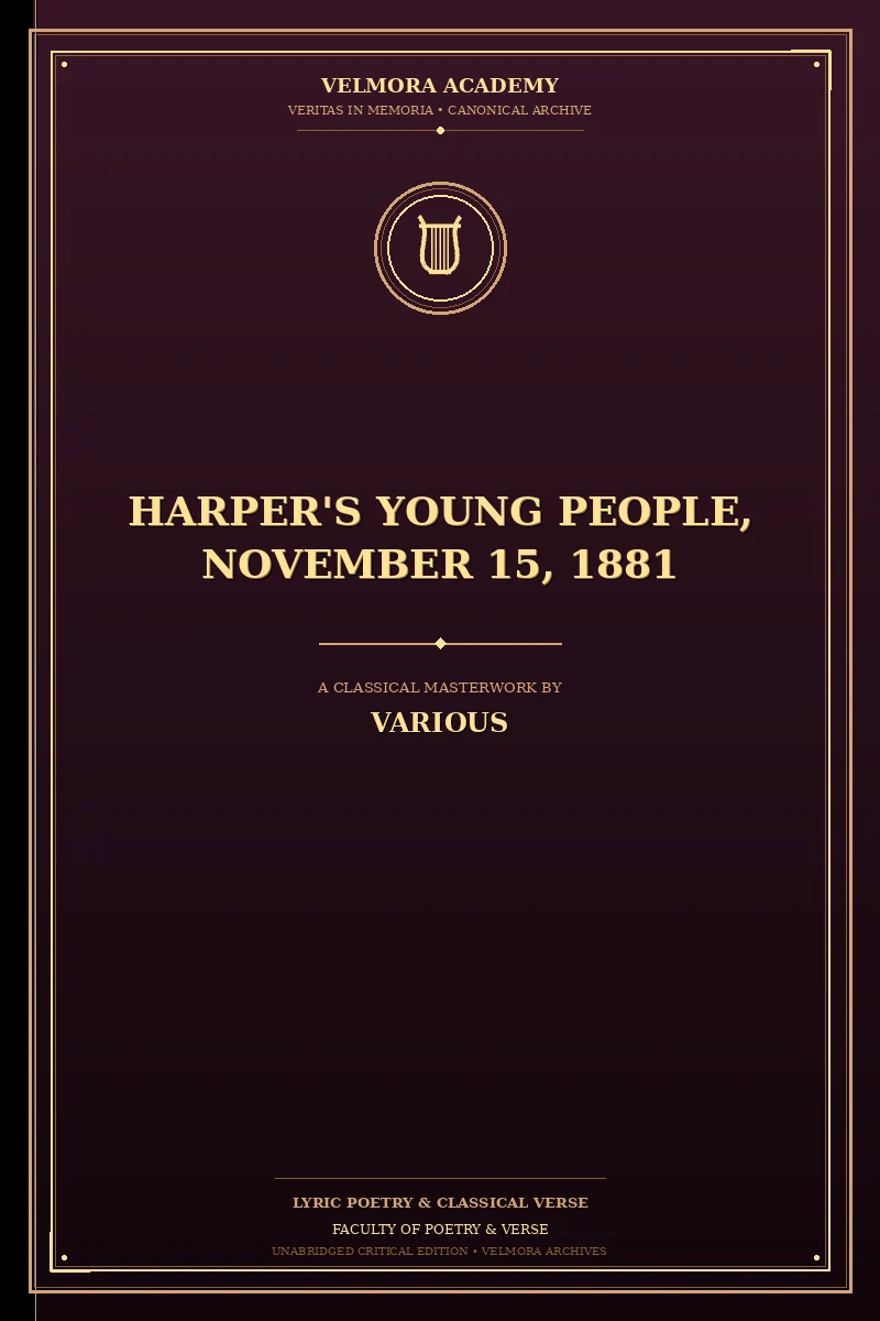 Cover of Harper's Young People, November 15, 1881