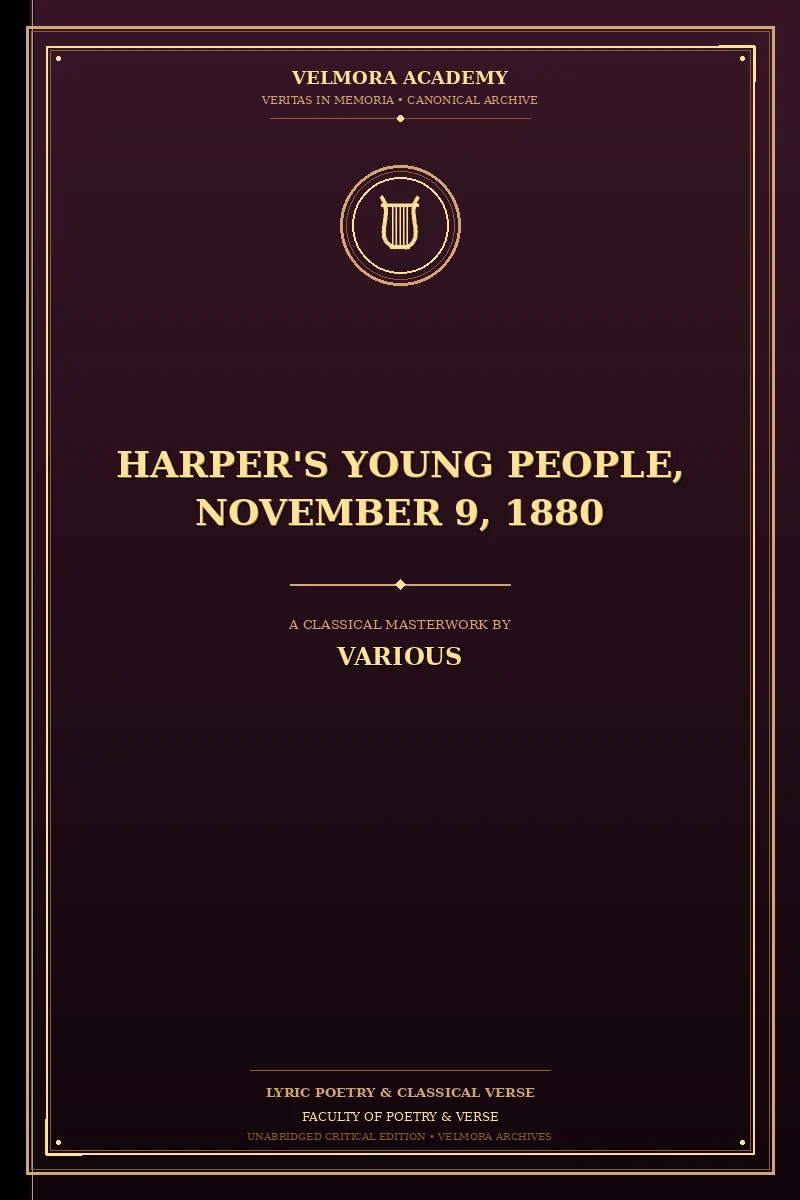 Cover of Harper's Young People, November 9, 1880