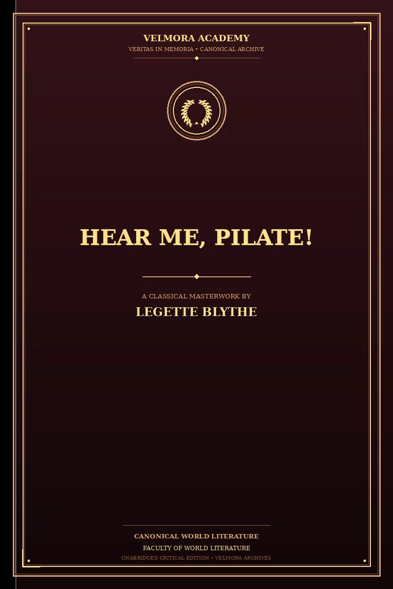 Hear Me, Pilate!