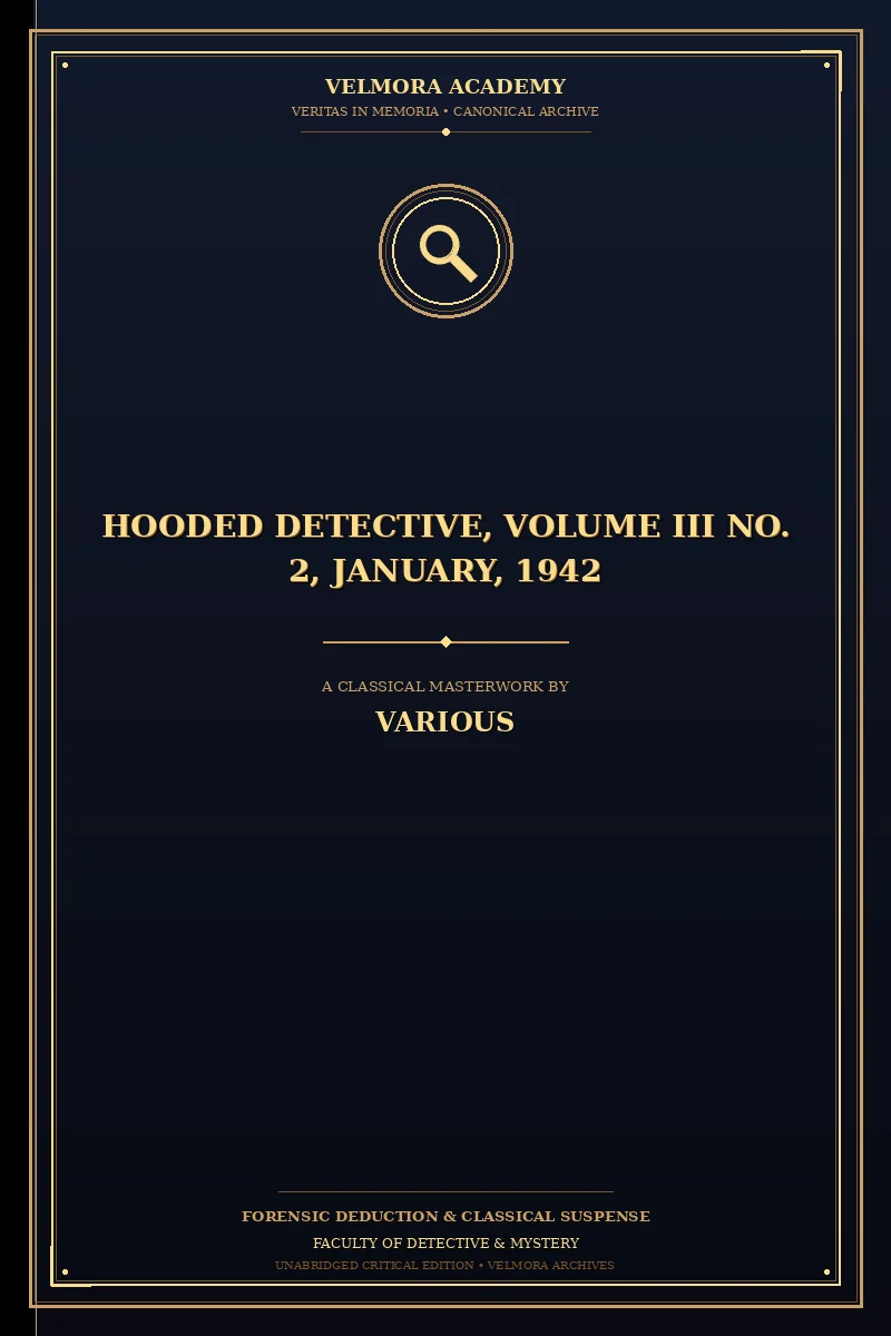 Cover of Hooded Detective, Volume III No. 2, January, 1942