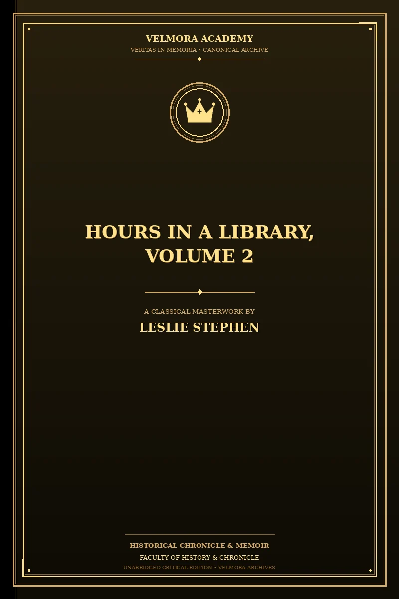 Cover of Hours in a Library, Volume 2