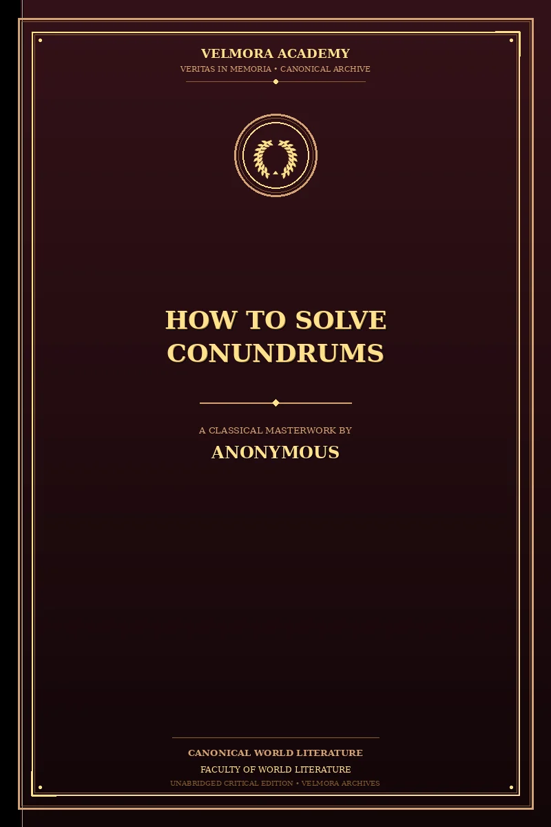Cover of How to Solve Conundrums