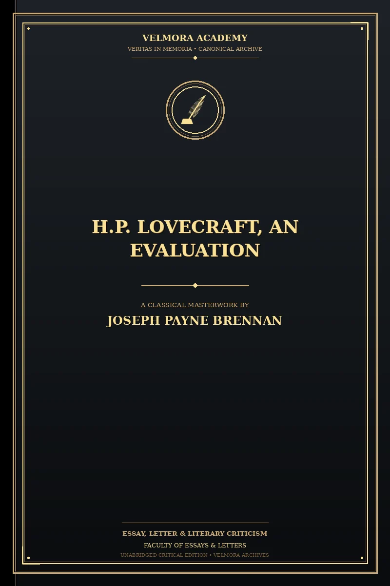 Cover of H.P. Lovecraft, an evaluation
