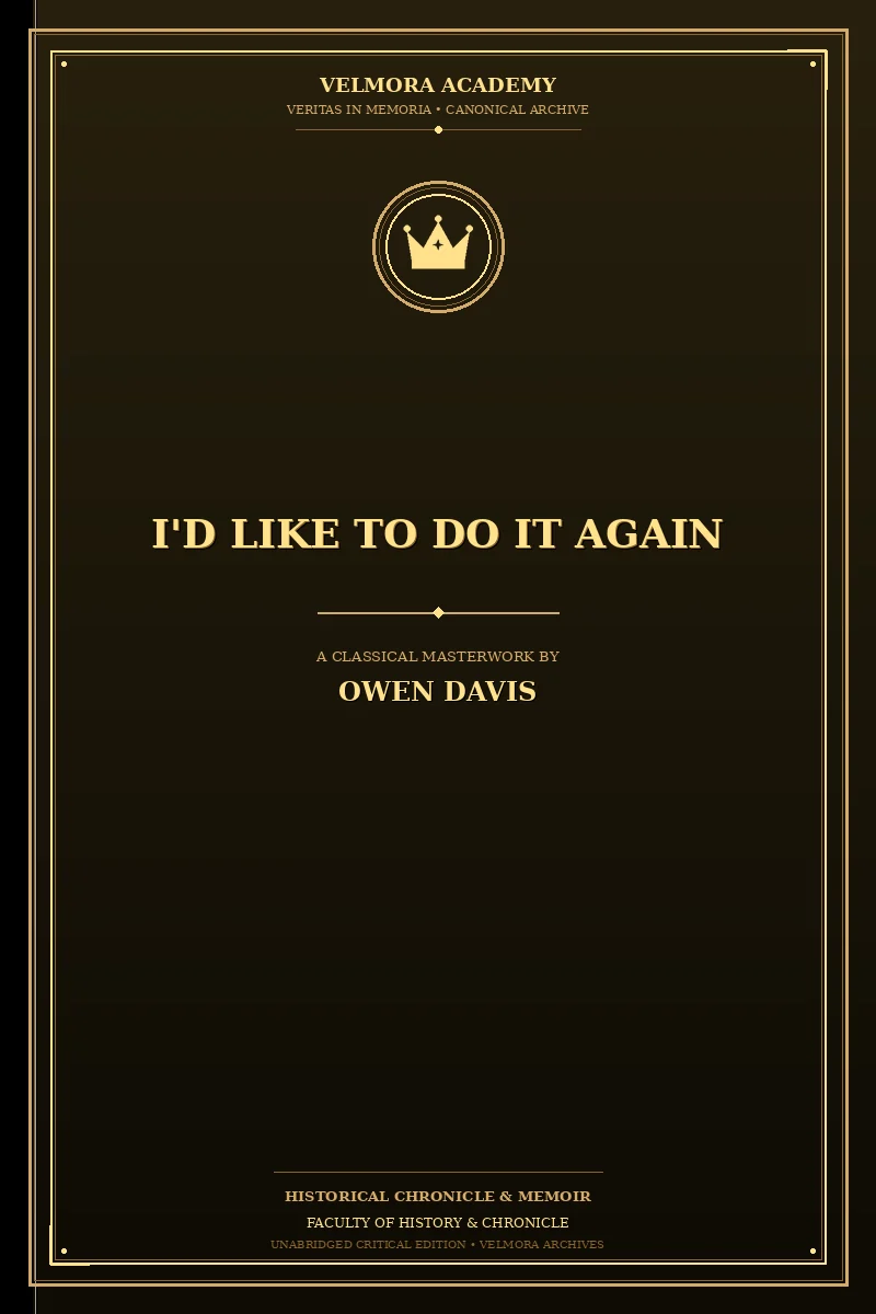Cover of I'd Like to Do It Again